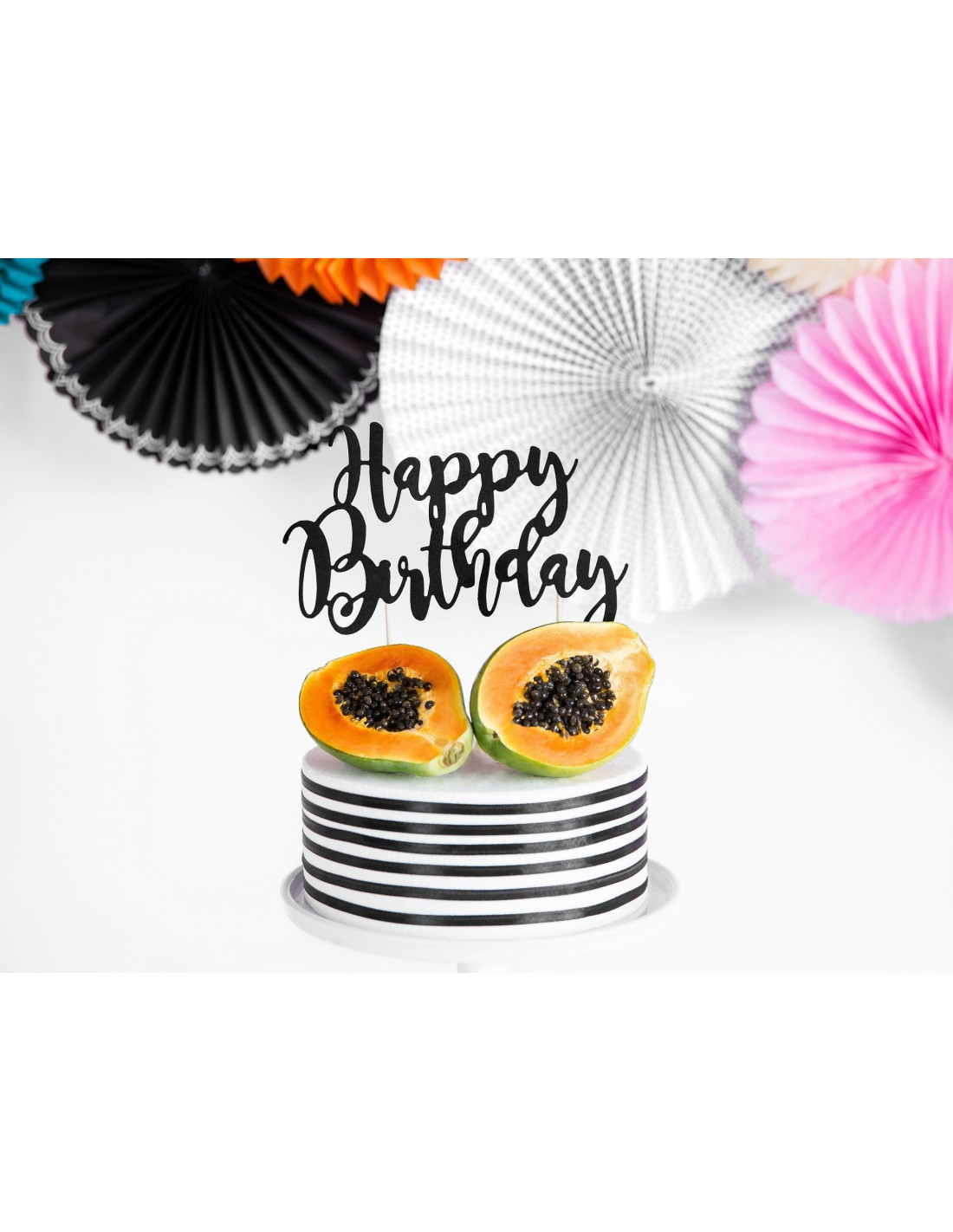 Cake Topper en Bois Happy Birthday - Les Bambetises