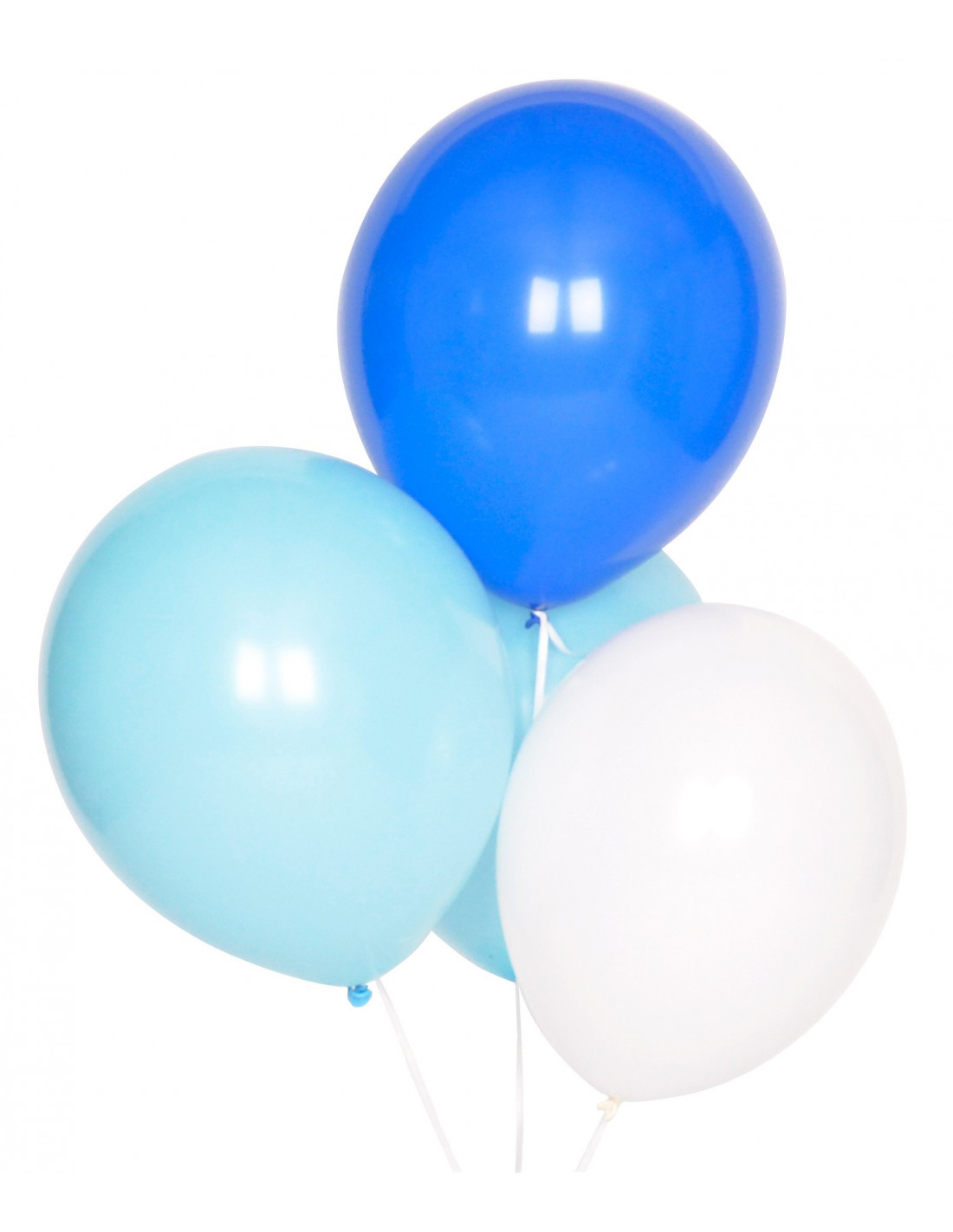 10 Ballons Latex Bleus, Bleu Ciel et Blanc - Les Bambetises