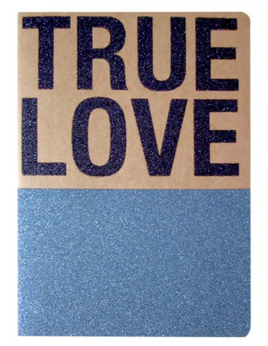 Carnet Pailleté Format A5 Message TRUE LOVE