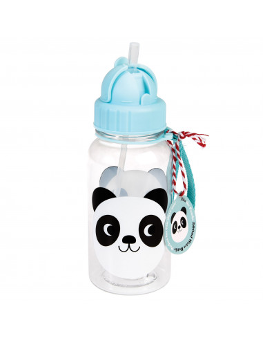 Gourde Plastique Panda avec Paille Intégrée - Les Bambetises