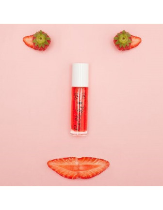 Brillant à lèvres gloss enfant - rollette fraise - nailmatic kids