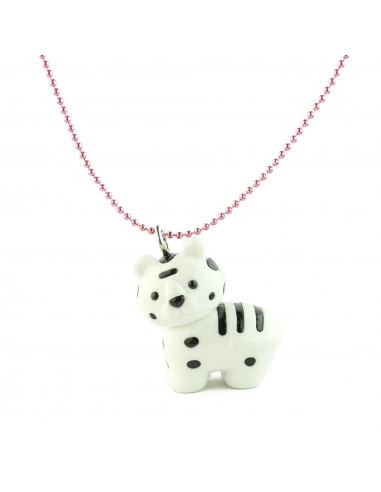 Collier Petit Tigre Blanc Pop Cutie