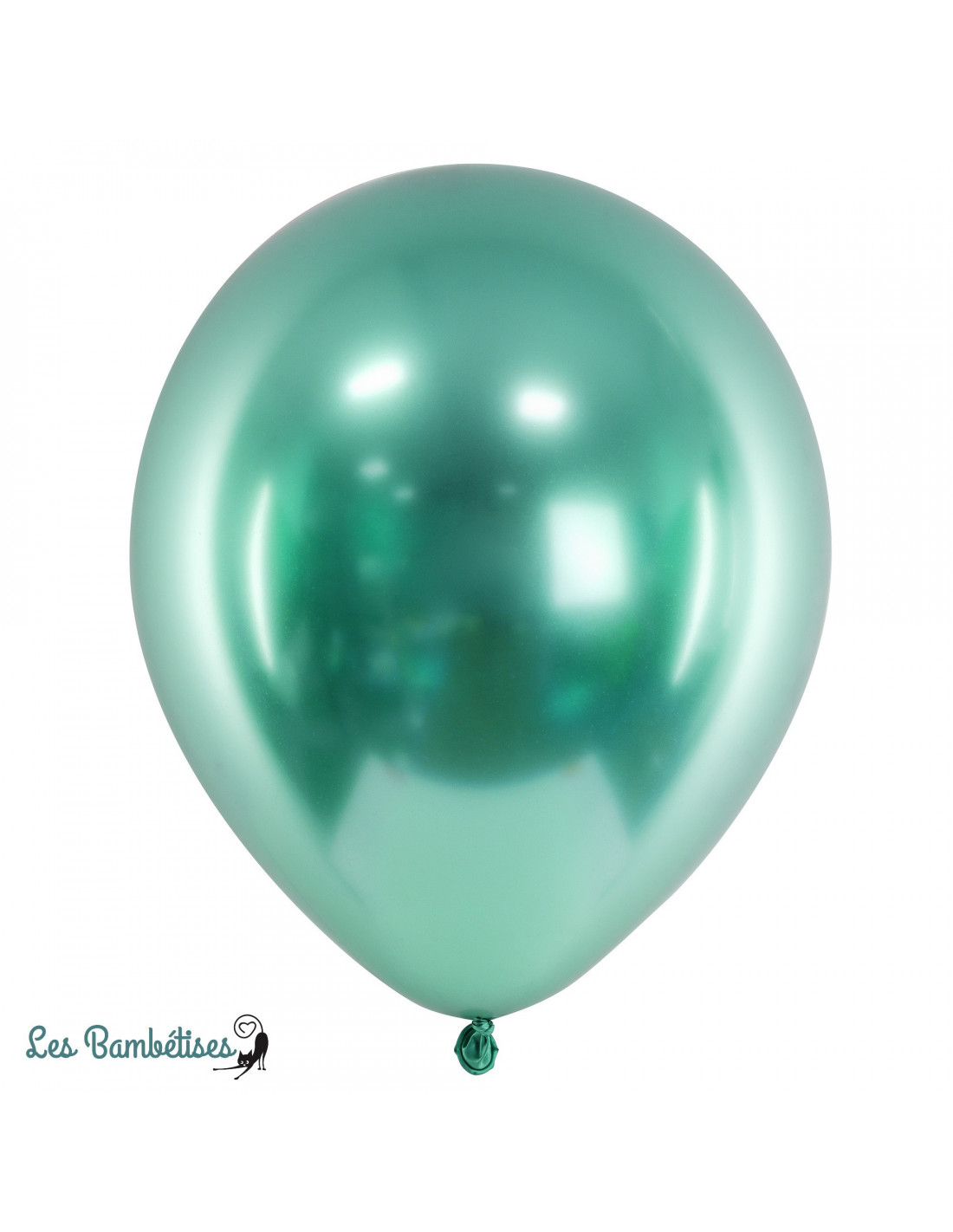 10 Ballons de Baudruche Chrome Vert Menthe - Les Bambetises