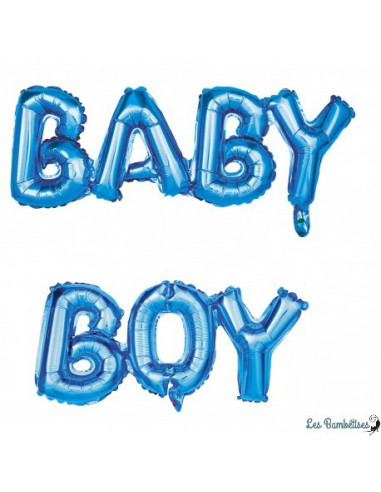 Ballon Lettre Baby Boy Bleu en Aluminium