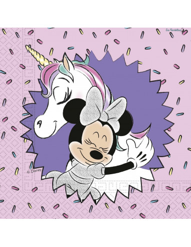 20 Grandes Serviettes Minnie™ Licorne Pastel