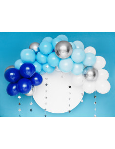 Ballon bleu, blanc et gris pour anniversaire 1 an REF/49084