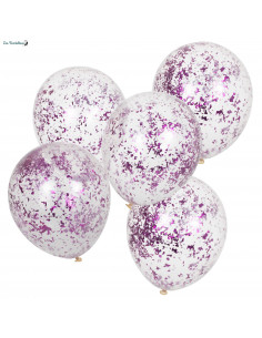 3 Grands Ballons Doubles Roses Confettis Pastels - Les Bambetises