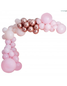 Kit Arche de 80 Ballons et Feuilles de Palmier - Nude & Blanc pour