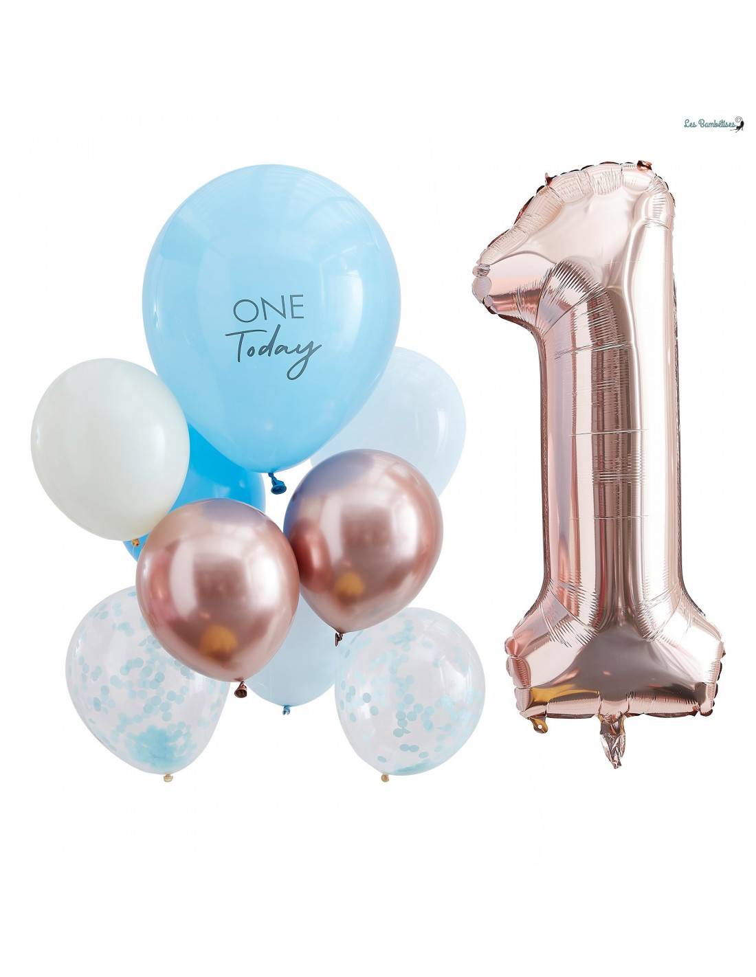 1 Kit Ballon aluminium anniversaire or 10 ANS