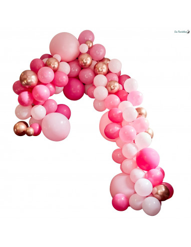 kit arche de ballon rose bébé 3 Mètres Couleurs - texture Multicolore  Dimension 3 Mètres