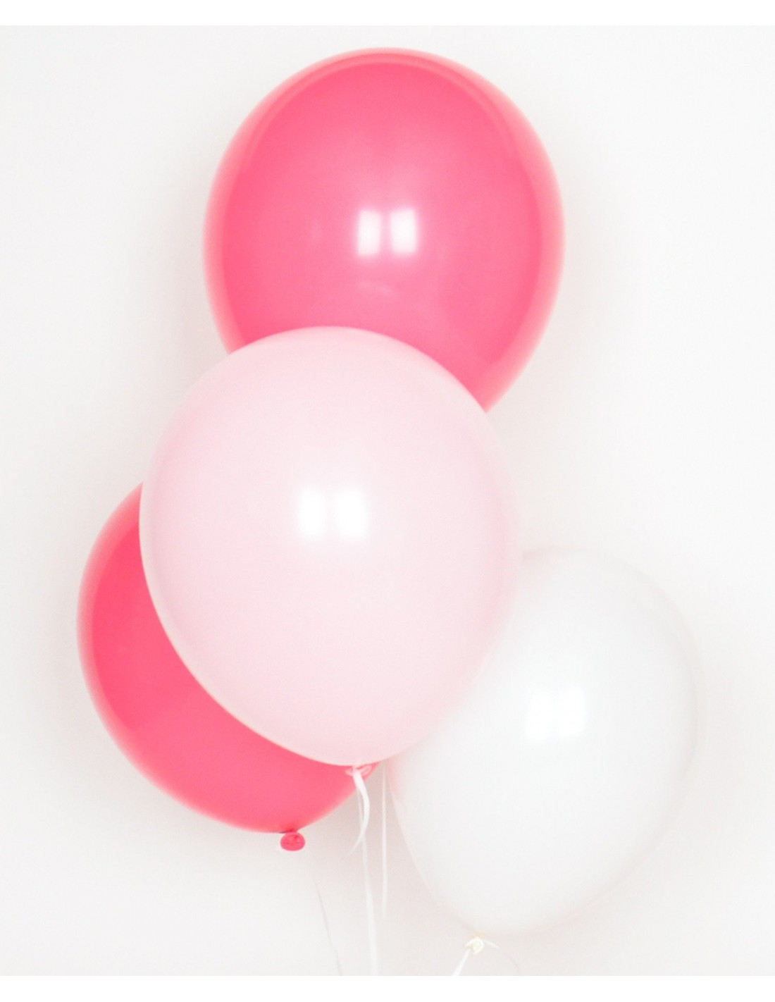 8 Ballons Anniversaire 1 An Roses et Blancs - Les Bambetises