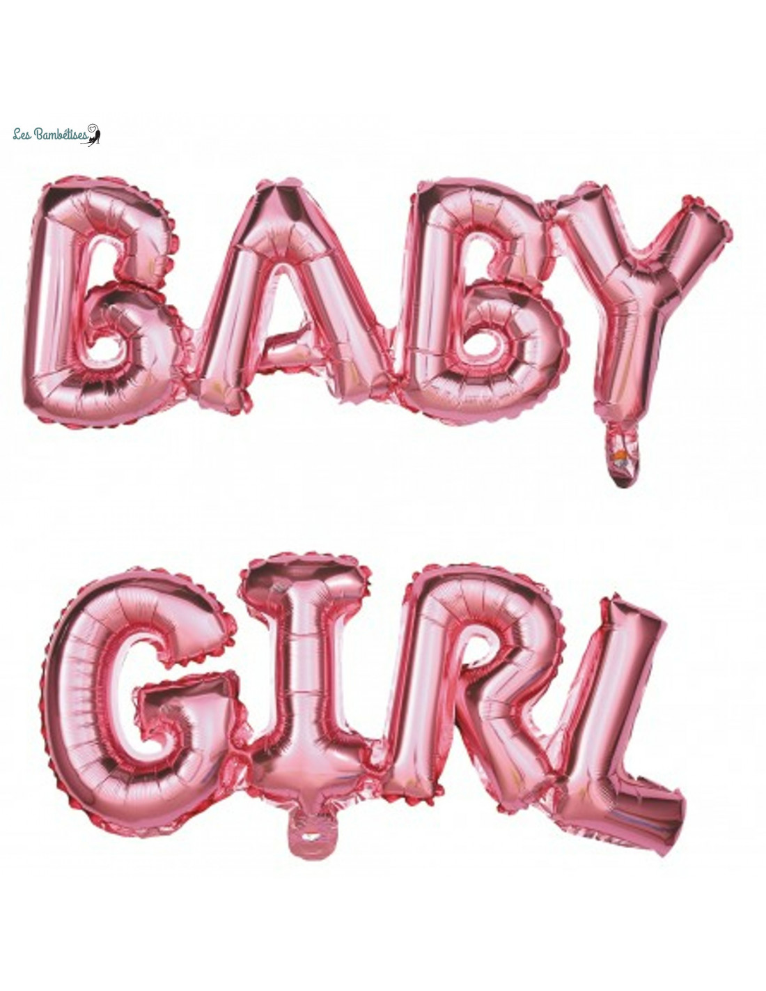 Ballon Lettre Baby Girl Rose en Aluminium - Les Bambetises