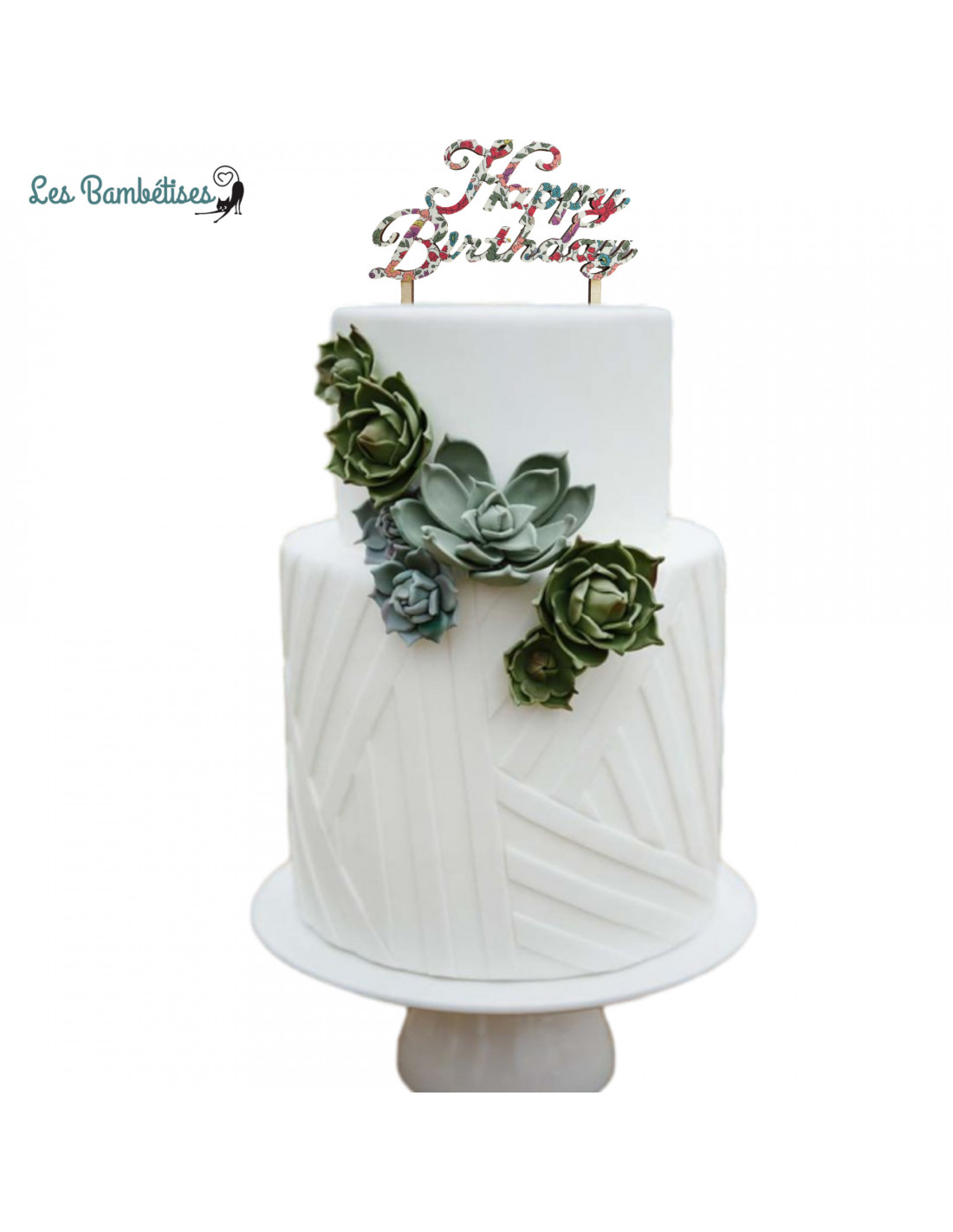 Cake Topper Happy Birthday Bois - Les Bambetises