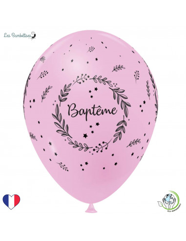 8 Ballons Anniversaire 2 Ans Roses et Blancs - Les Bambetises