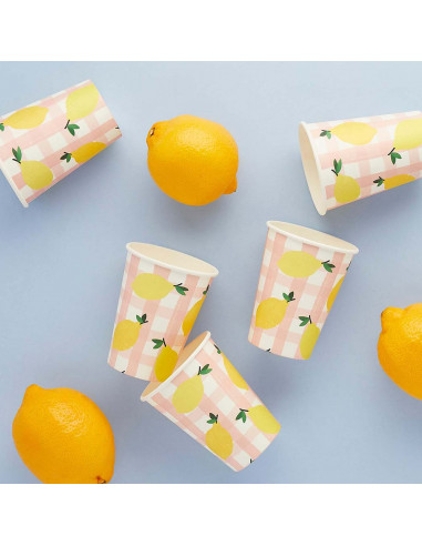 8-gobelets-vichy-citron-anniversaire-thème-citron