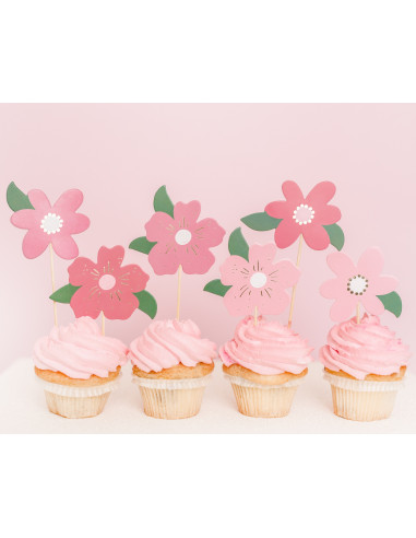 8-cake-toppers-avec-fleurs-en-carton-13-cms