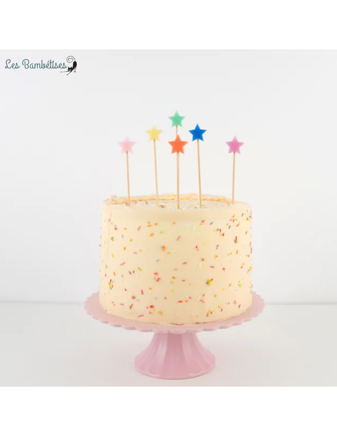 Bougies d'anniversaire étoile pastel - Gateau d'anniversaire