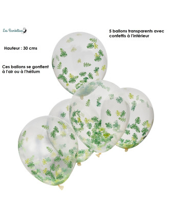 Ballons confettis fleurs Anniversaire x5 - MODERN CONFETTI