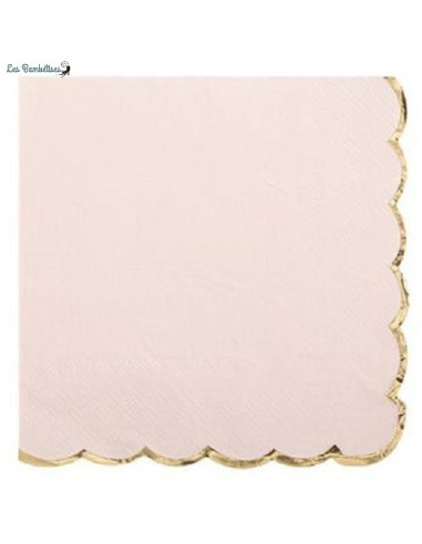 16-serviettes-rose-pastel-bordure-doree
