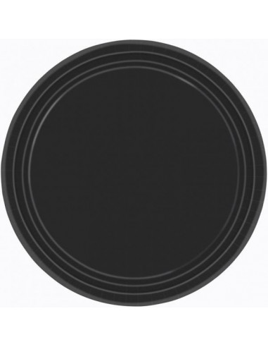 8 assiettes en carton coloris noir