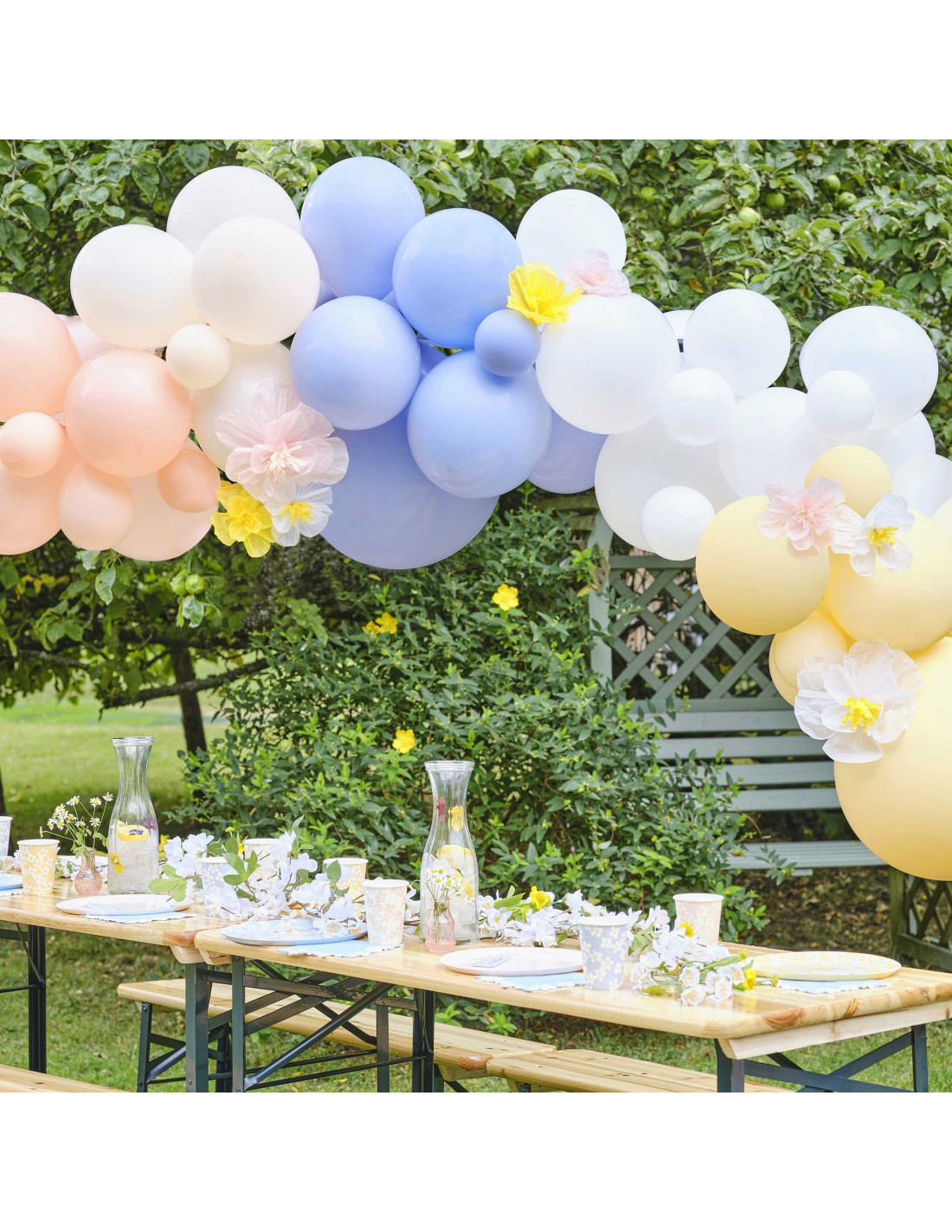 Kit Arche 60 Ballons & Fleurs Pastels - Les Bambetises