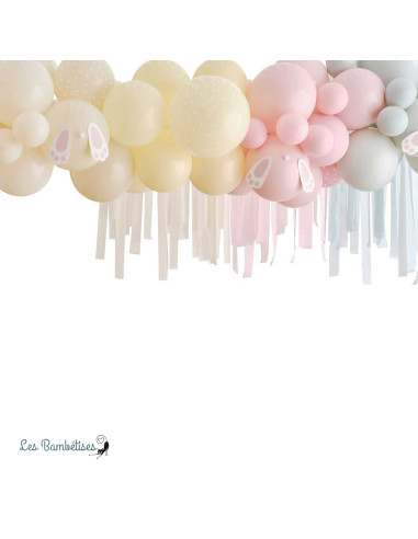 Kit Guirlande Ballons et Rubans Papier Pastels - Les Bambetises