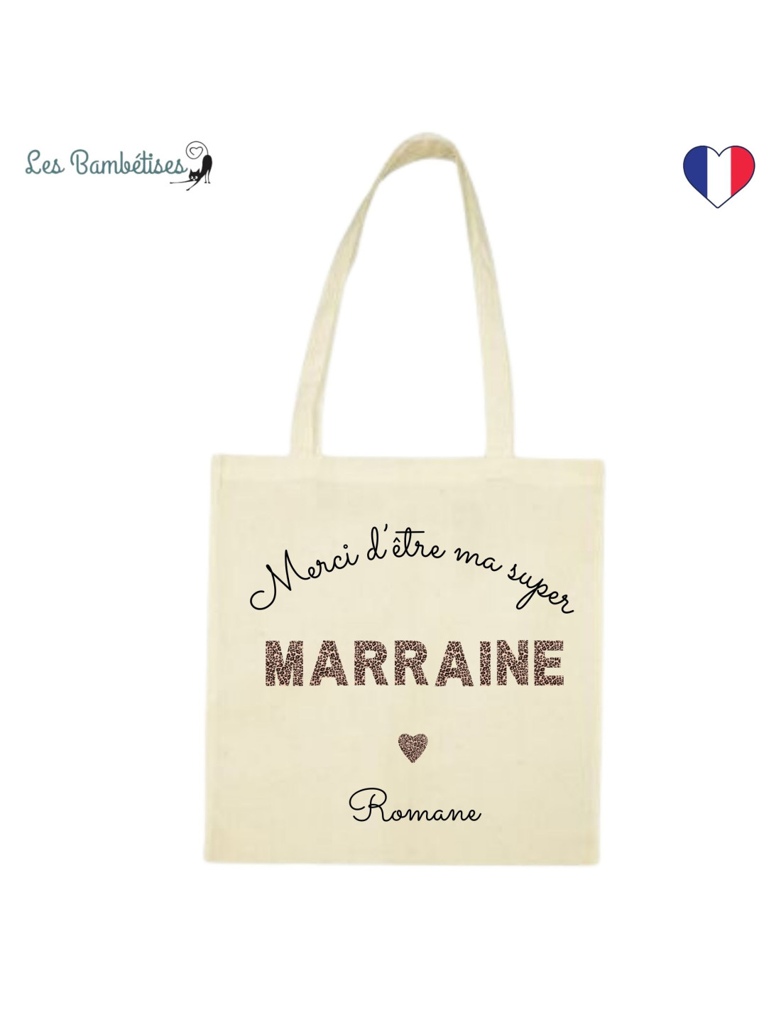 Tote Bag Marraine Personnalisé Terracotta - Les Bambetises