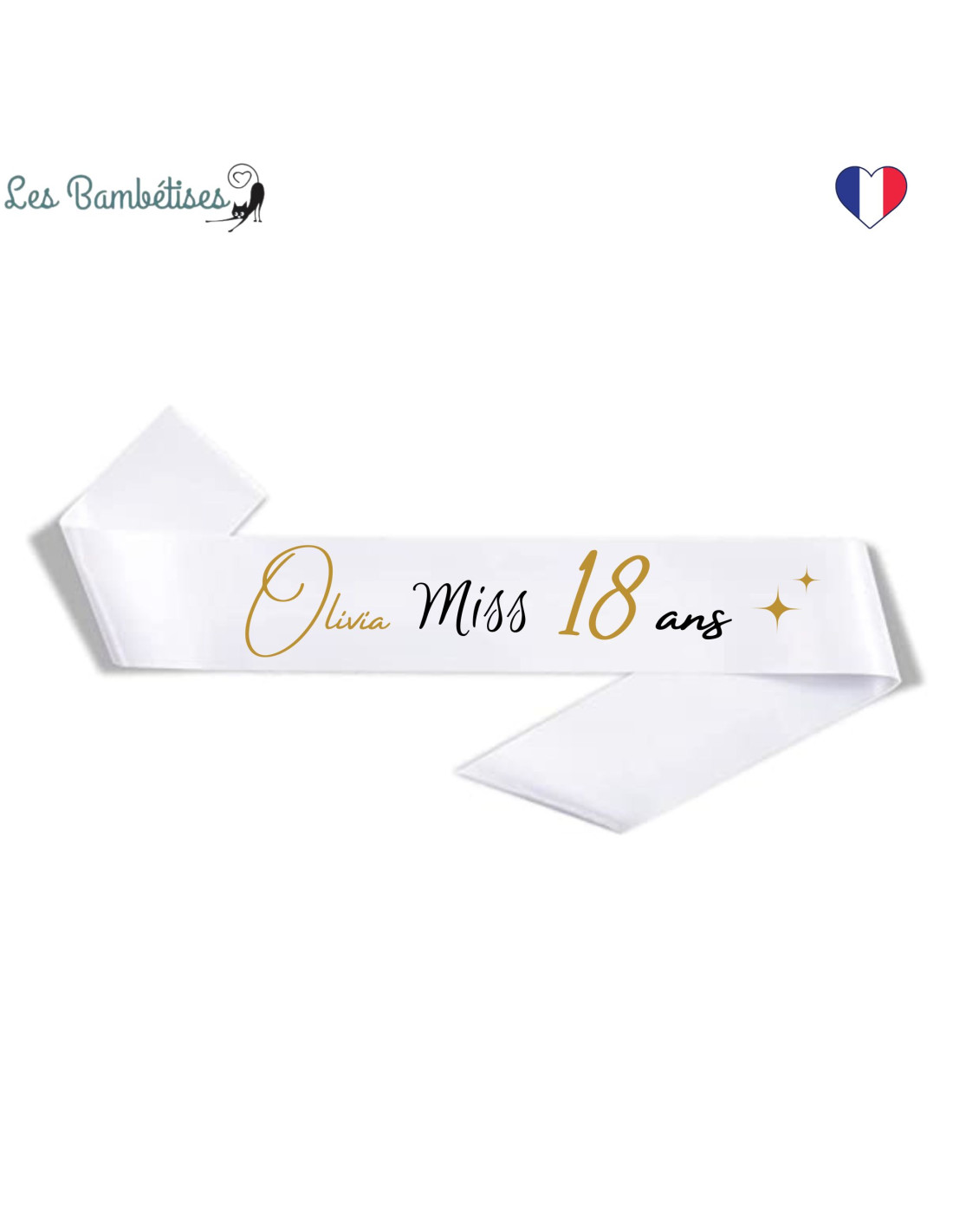 FLOCKAVENUE Écharpe Anniversaire Miss 18 Ans | FABRIQUÉ en France