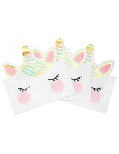 12 Serviettes Tete De Licorne Pastel Les Bambetises