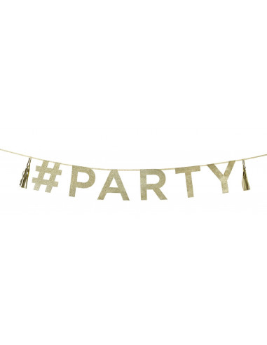 Guirlande dorée en paillette "#PARTY"