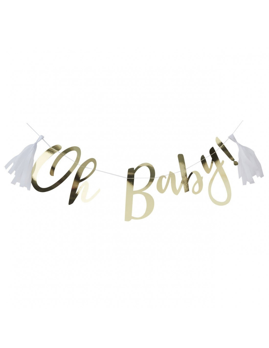 8 Gobelets Dorés Ecriture Oh Baby  Blanche - Les Bambetises