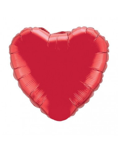 Ballon métallique coeur rouge brillant