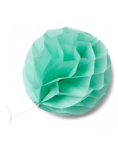 8 petites boules papier alvéolées vert menthe 10cms