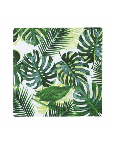 20 petites serviettes feuilles de palmier