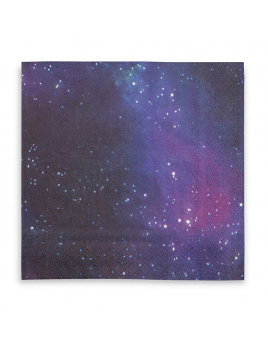 16 grandes serviettes imprimé Galaxie