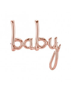 Ballon métallique rose gold écriture "Baby"