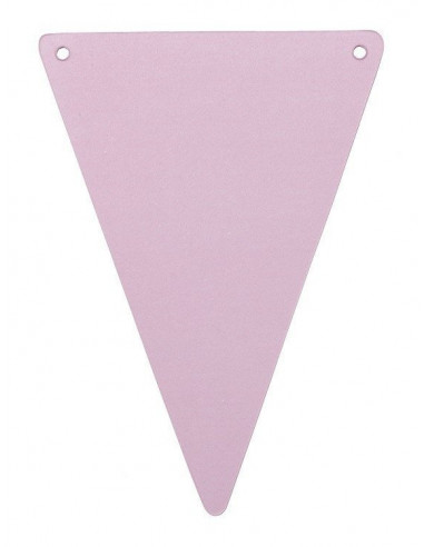 5 fanions triangles rose pastel