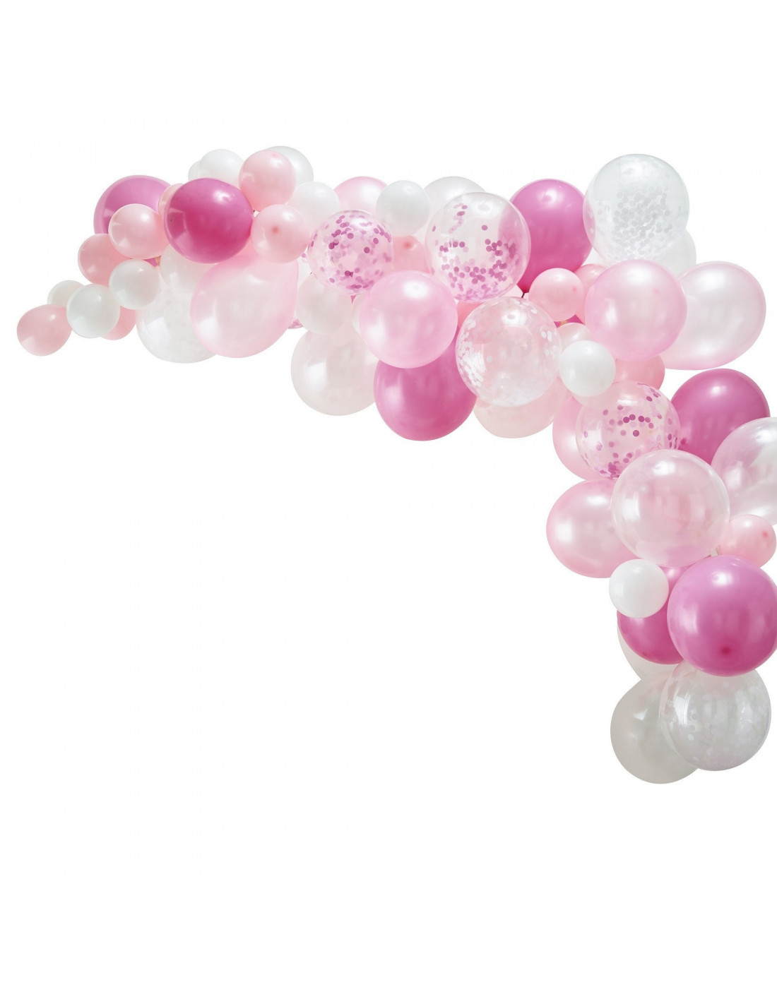 Kit Arche De 57 Ballons Baby Pink Rose Poudre Blanc Et Or